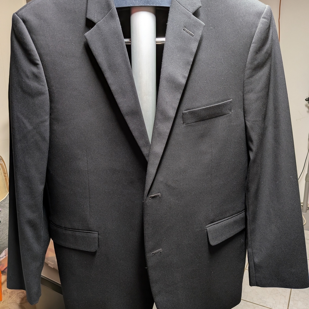 George Men's Black Two-Button Single-Breasted Blazer